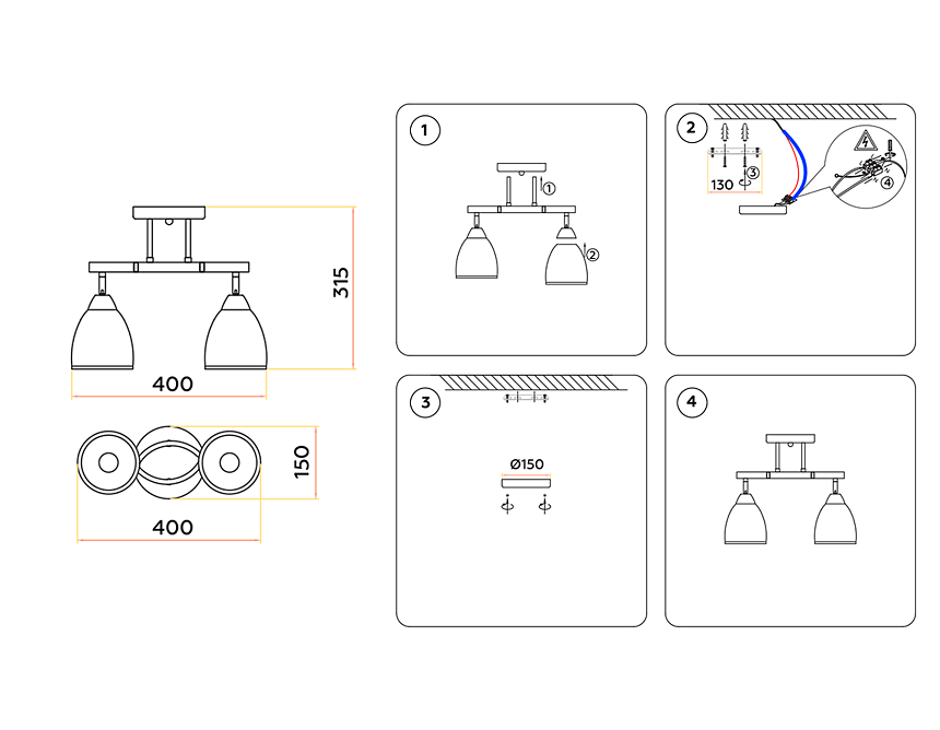 TR3111/2 DCF/CH темный кофе/хром E27 max 40W 400*150*315